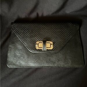 Street Level Black Convertible Clutch Purse